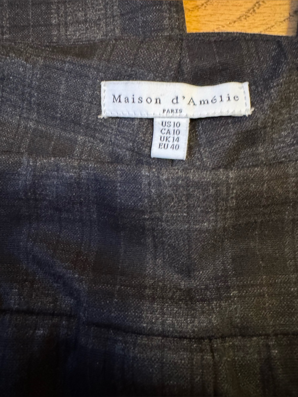Plaid Slim Ponte Pants - Black/Gray - Picture 7 of 7